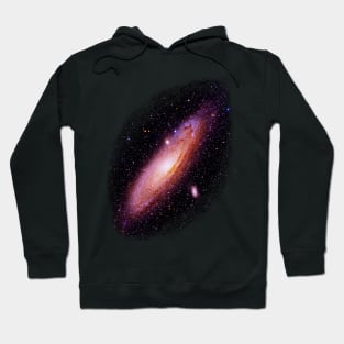 Andromeda Galaxy Messier 31 Cosmic Art Splattered Edges Vertical Hoodie